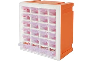 AERKAA Handicraft Storage Boxes With 24 Drawers, Orange