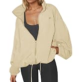 Yousify Womens Light Rain Jackets Zip Up Hooded Windbreaker with Pockets | Lightweight Jacket, Water Resistant, Waterproof, Casual Travel Outdoor Hiking Cycling, Spring Fall