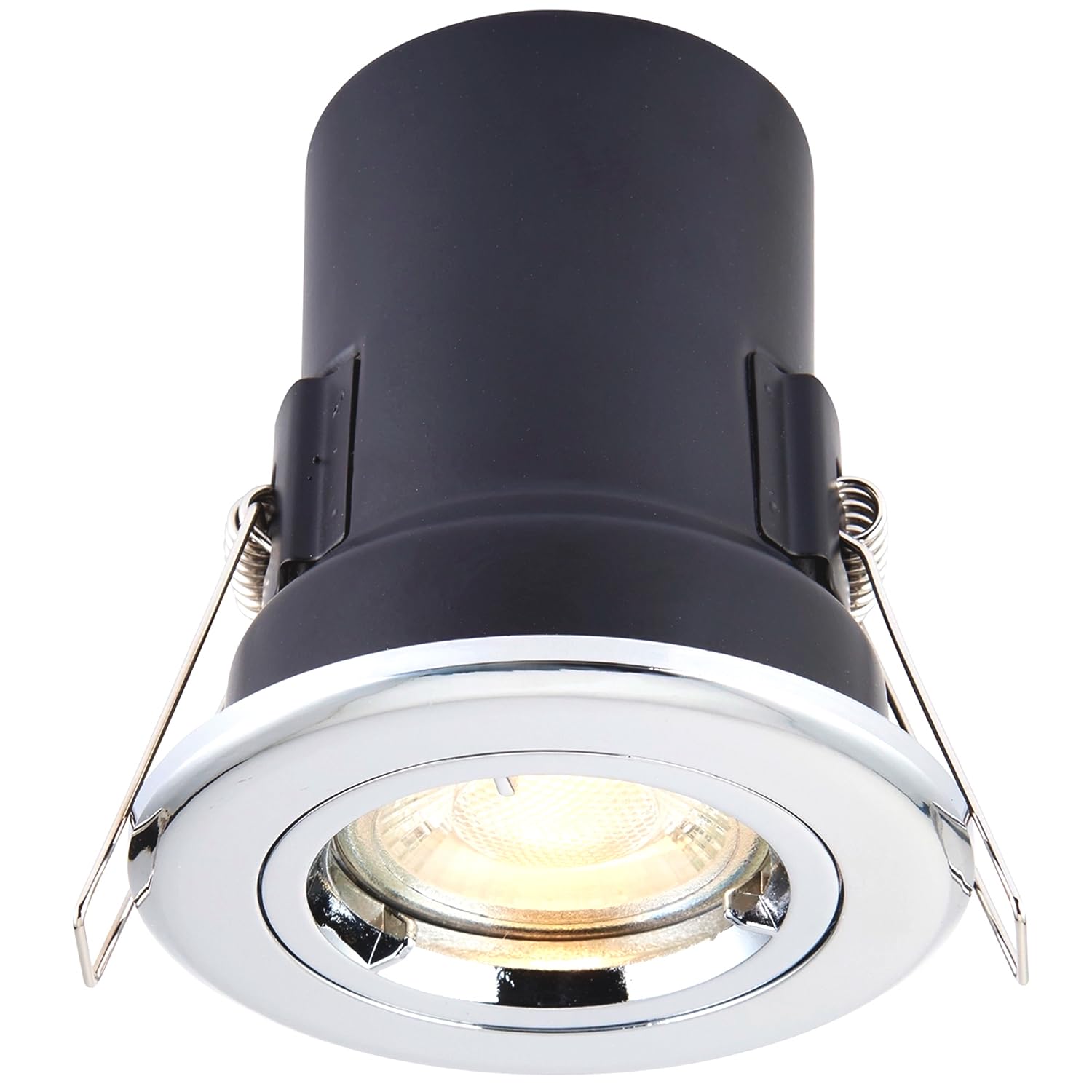 Saxby 50674 50W shieldPLUS MV IP20 Recessed Fixed Fire Rated Downlight GU10 Ceiling Spotlight - Chrome