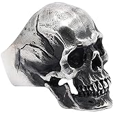 Skull Ring For Men Vintage Silver Black Cool Punk Retro Gothic Dainty Goth
