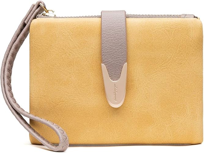 Amazon Boai 1pcs 女性のクラッチバッグ パーティー ハンドバッグ レディース 女性パーティーバッグ 財布 ショートクラッチ財布 黄 メンズバッグ 財布