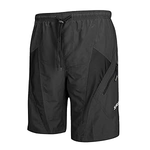 Santic Men's Cycling Shorts Loose-Fit 4D Padded Bike Bicycle MTB Mountain Bike Shorts Grey