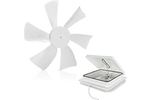 Dumble Fan Blades Replacement with 0.094in D-Bore, 6in White RV Bathroom Fan Blade Replacement Camper Fan Blade