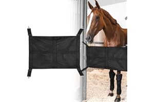 asdmm Horse Stall Guard Barn Protective Fence for Tack Rooms, Horse Trailers, with Adjustable Length Straps, 27" L, 1 Pcs