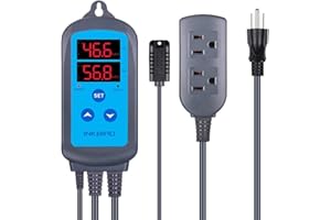 Inkbird IHC-200 110V Digital Humidity Controller Dual Outlet Pre-Wired Humidistat for Humidifier Dehumidifier Greenhouse Mush