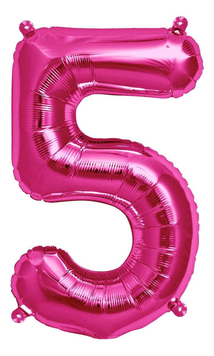Northstar Balloons 59071 Number 5 Foil Balloons, See Description, Magenta
