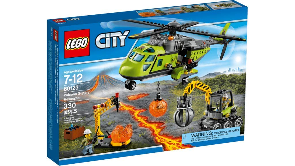 LEGO 60123 City In/Out Volcano Supply Helicopter Construction Set - Multi-Coloured