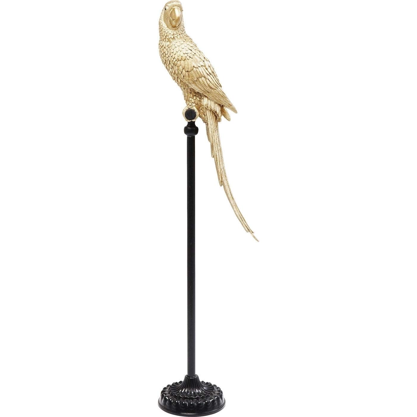 Kare Design Deco Figurine Parrot, Gold, Animal Accessories, Animal Figures, Gift Idea, Room Decor, Home Decor for Hallway, Living Room, Bedroom, 116x23x25 cm (H/W/D)