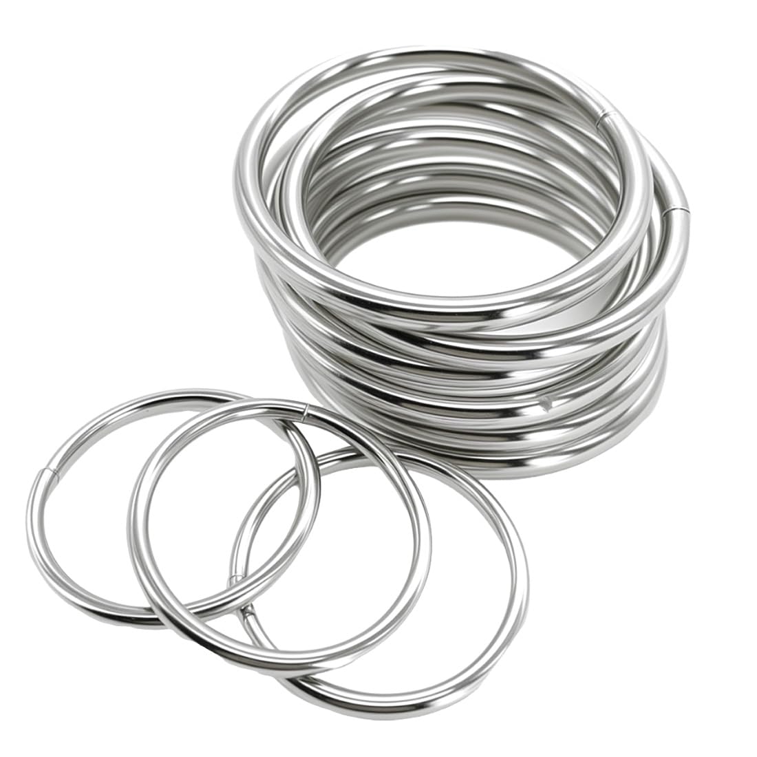 Suo Long Metal O Rings 2 inch 50mm 10 Pack Macrame Metal Rings for Crafts 5mm Thickness Macrame Plant Hangers Sewing,Dog Leash,Dog Collor,Buckles,Plant Hanger,Crafting,Jewellry Making