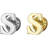 PATIKIL Letter Lapel Pins Initial Alphabet Collar Pins Letter Copper Brooch Pins for Mens & Womens Shirt Dress Suits