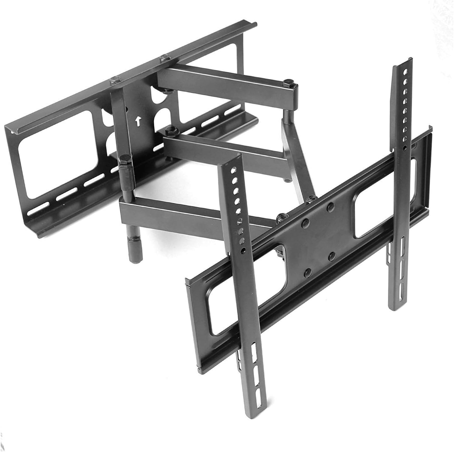TANOTIS Tv Trolley Full Motion Swivel Floor Stand TV Trolley with Brackets for 32" inch to 75” LED, LCD and Plasma TV for VESA Sizes 100 x 100 Upto 600 x 400 mm with 2 Shelves.
