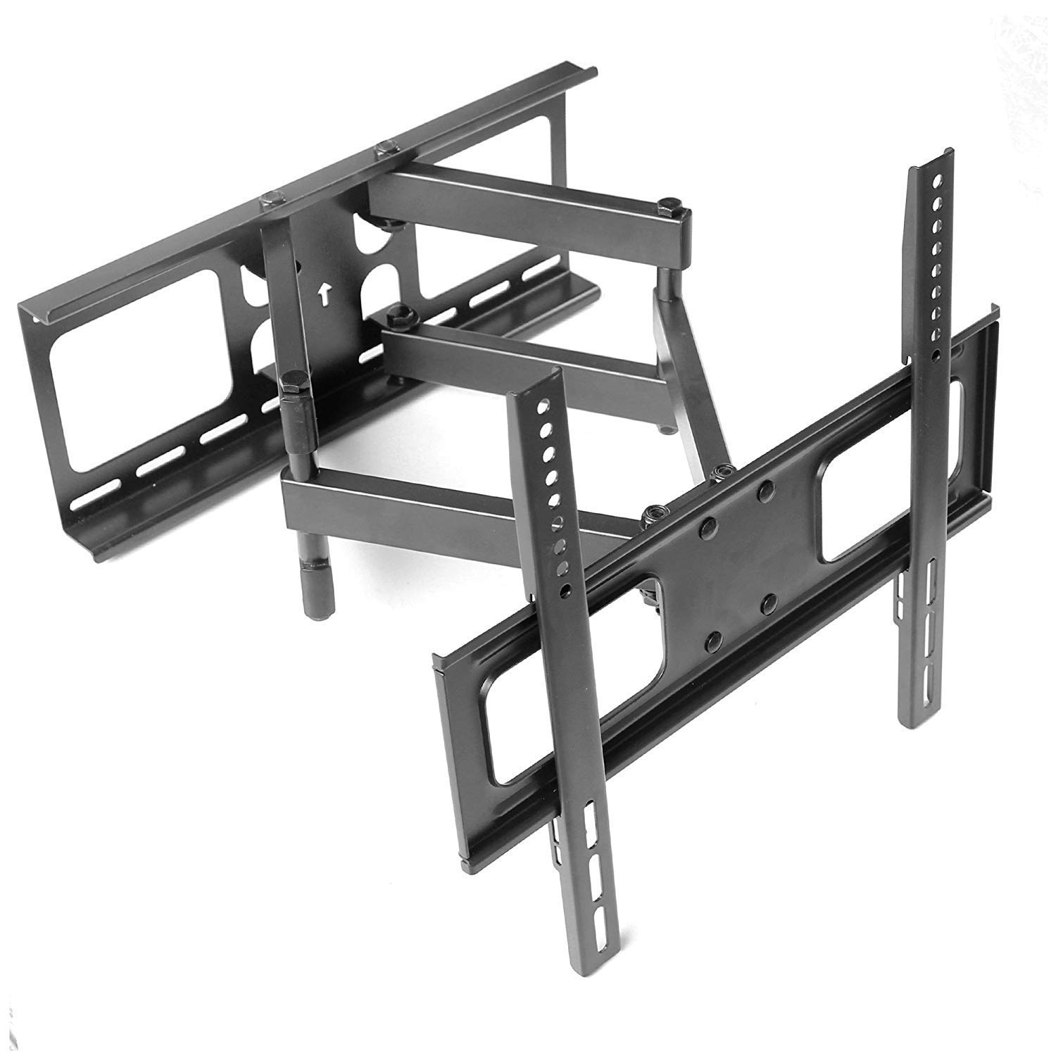 TANOTIS Tv Trolley Full Motion Swivel Floor Stand TV Trolley with Brackets for 32" inch to 75” LED, LCD and Plasma TV for VESA Sizes 100 x 100 Upto 600 x 400 mm with 2 Shelves.