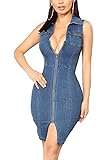Zilcremo Women Denim Overall Dress Button Down Bodycon Mini Jean | Desertcart Cayman Islands Zilcremo Women Denim Overall Dress Button Down Bodycon Mini Jean | Desertcart Cayman Islands