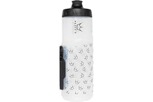 Peaty's Fidlock Lockin Magnetic Bike Water Bottle & Mount, Crown/Clear, 600 ml/ 20 oz.