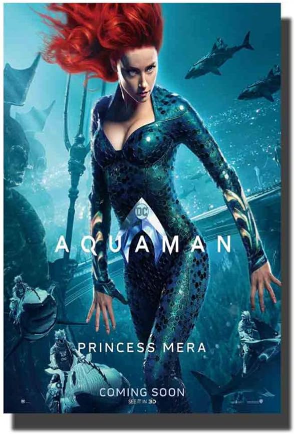 Aquaman New Movie Princess mera Film Costom Art Poster Wall Canvas Modern Painting Decor -60x80cm No Frame