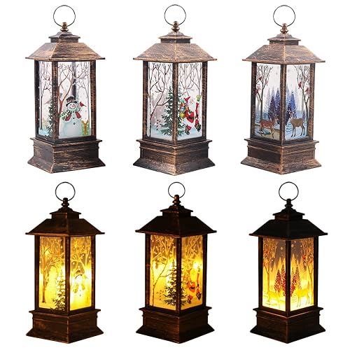 EONYUM Christmas Decorations, 3PCS Christmas Decorations Lights Vintage Xmas Candle with LED Tea Light Santa Claus Elk Snowman Pattern Lights Fireless Candles Lamp for Christmas Party Decor