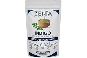 Zenia Indigo Powder (Indigofera Tinctoria) | Hair/Beard Dye Color 3.5oz (100g) | 100% Pure & Natural | No Preservatives