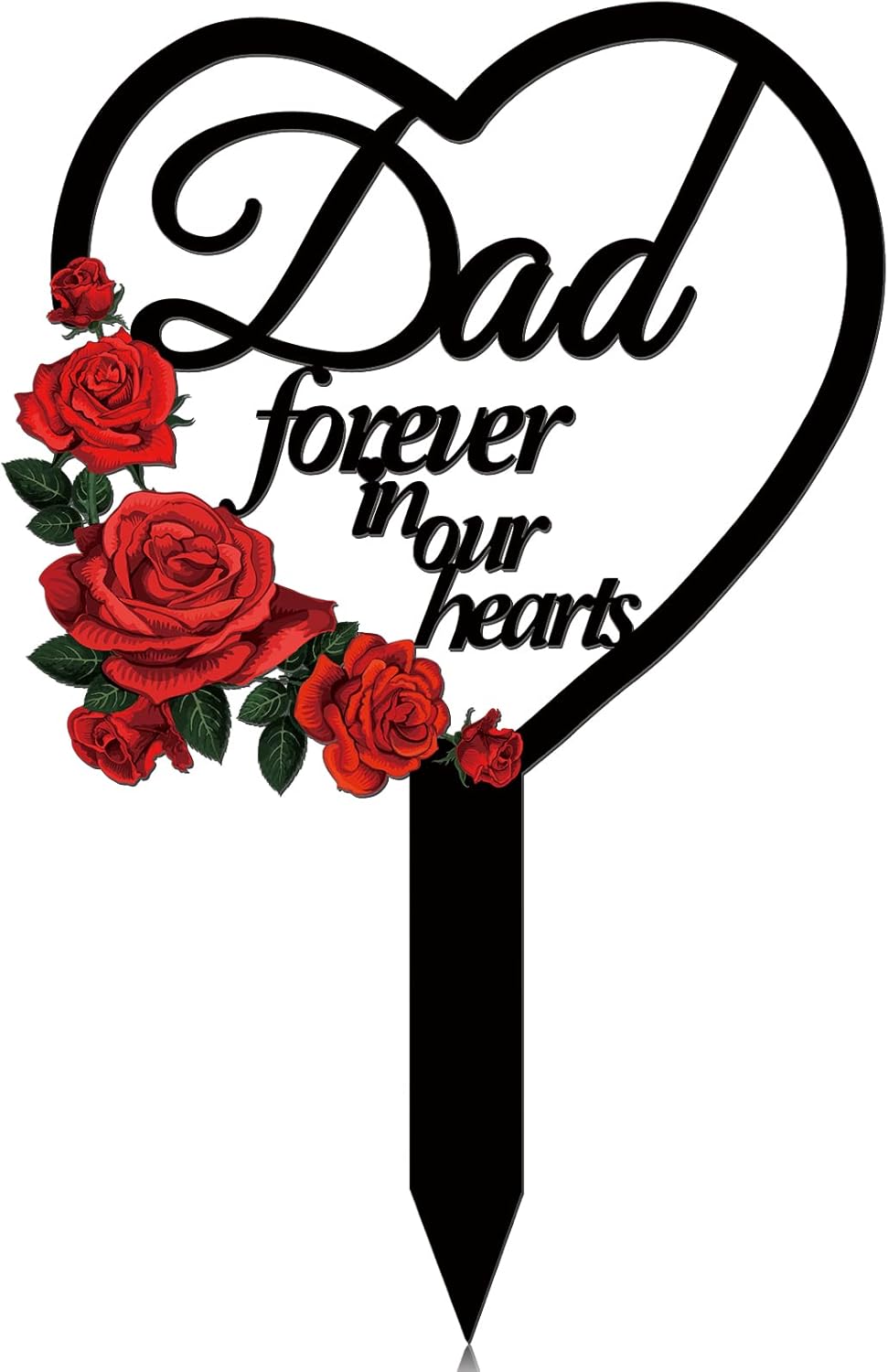 Decorative Garden Stakes - Memorial Stakes Grave Cemetery Decorations Metal Dad Grave Markers Plaque Sympathy Garden Stake Waterproof Cemetery Memorial Signs Decoration for Dad Grave (Dad)