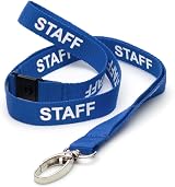 CKB LTD Staff Lanyards Blue Breakaway Safety Neck Strap 10 Pack Metal Clip