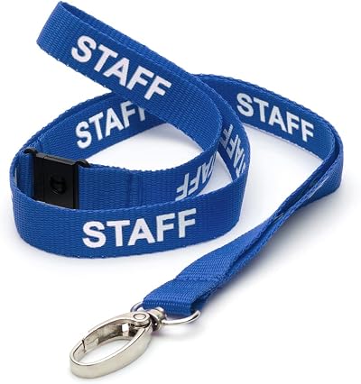 CKB LTD Staff Lanyards Blue Breakaway Safety Neck Strap 10 Pack Metal Clip
