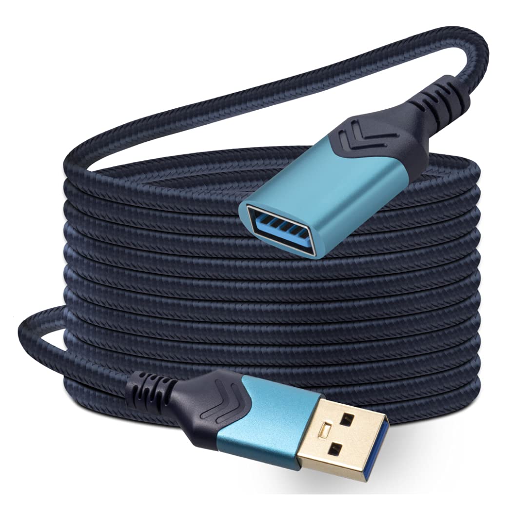 USB 3.0 Extension Cable, 4,5M High Speed Extension Cable USB A Male to Female Extension Cord for Playstation/Xbox/Flash Drive/Card Reader/Hard Drive/Keyboard/Printer/Scanner (Blue)