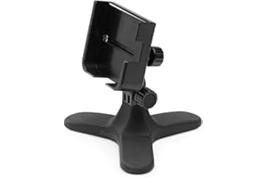 WeatherTech DeskFone Two View Universal Phone Holder for Flat Surfaces, Office, Kitchen, Nightstand - Black Plastic Knobs
