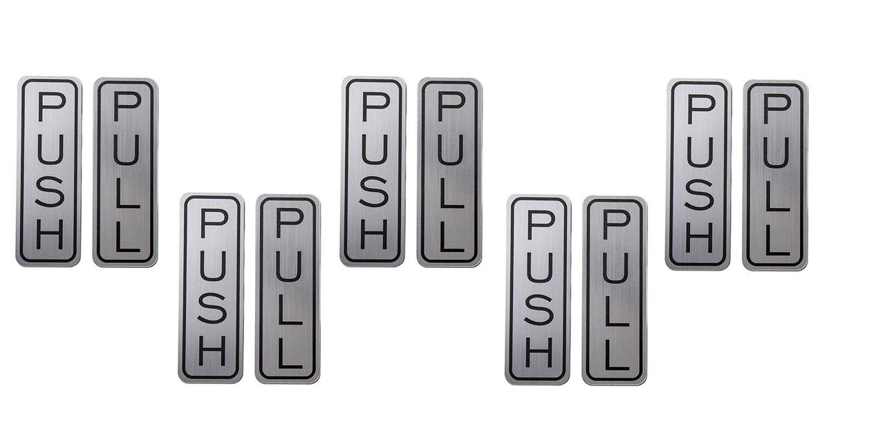 Be The Bestest Brushed 304 Grade Stainless Steel Premium Push/Pull Set Door Vertical Sign 5 x 1.5 inch Stylish (Pack of 5)