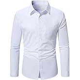 SOLY HUX Men's Long Sleeve Dress Shirts Button Down Collared Office Business Casual Tops