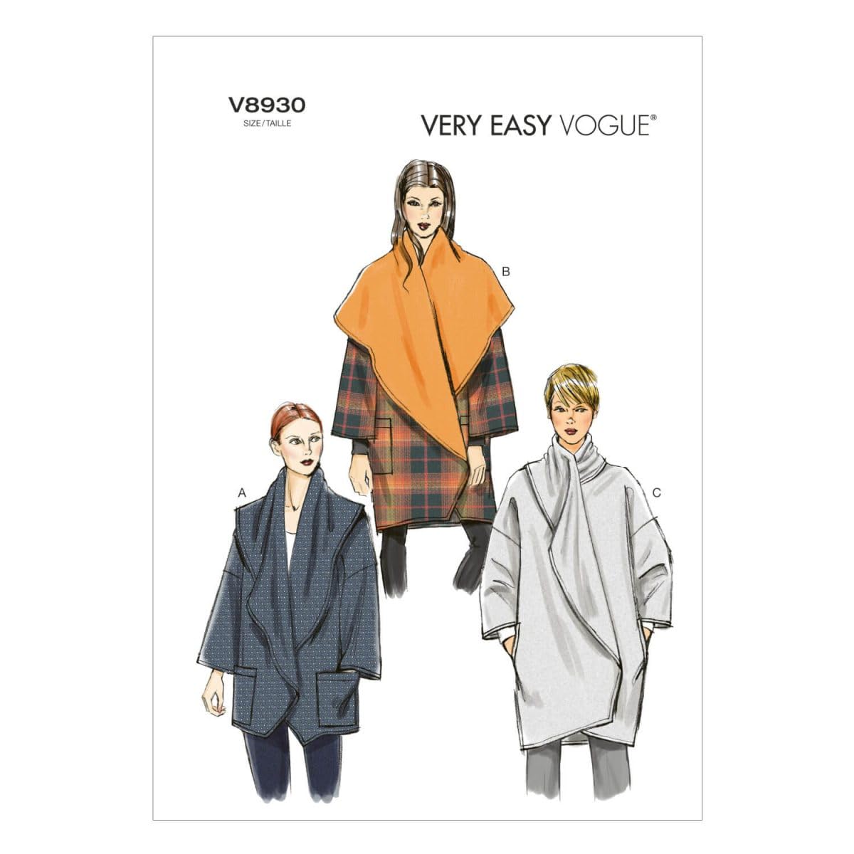 Vogue Patterns V8930 Size Y Extra-Small/ Small/ Mediun Misses' Jacket, Pack of 1, White