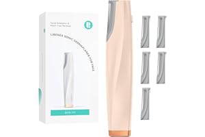 Sonic Dermaplaning Tool for Face - Rechargeable Dermaplane Razor with 6 Refill Dermablades, Facial Hair & Peach Fuzz Remover 