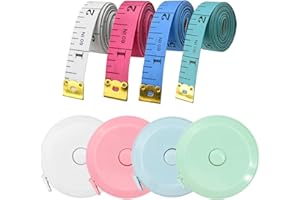 8 Pcs Body Measuring Tape, 60 Inch/1.5M Tailor Measuring Tape, Dual Sided Soft Body Tape Measure, Premium Retractable Fabric 