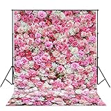 5x7ft Photography backdrops background Valentine's Day Spring Rose Wall Photo Backdrop Colorful Flowers newborn kids baby shower wedding studio
