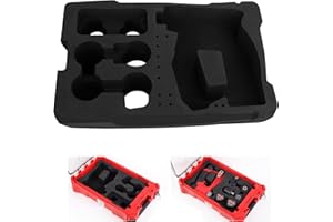 LWJWCDS Milwaukee 48-22-8435 Packout Tool Box EVA Liner - For 2505-22 M12 Fuel Installation Drill/Driver Kit and Accessories Precision Cut Foam Insert Organizer (Black Liner)