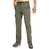 linlon Men's Outdoor Hiking Pants, Tactical Pants Lightweight Casual Work Ripstop Cargo Pants for Men with Pockets #6855-Light Green-40