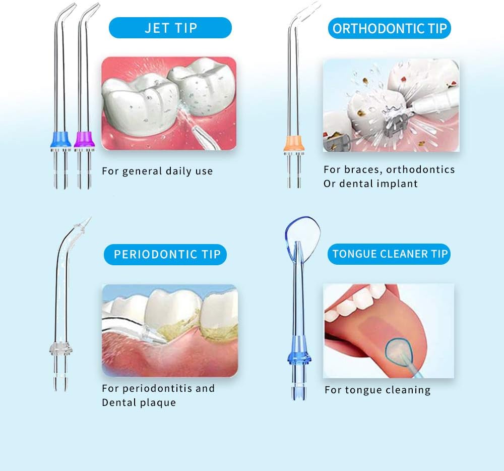 H2ofloss Cordless Water Dental Flosser, Portable Oral Irrigator for Teeth, Braces, Rechargeable & IPX7 Waterproof Teeth Cleaner for Home Travel: Health & Personal Care