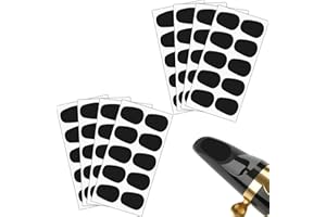 Heclia 80PCS Saxophone and Clarinet Mouthpiece Cushion, 0.8 mm Alto Saxophone Mouthpiece Pads Sticky Mouthpieces Patches for Beginners Musicians, Oval Sillicone Sax Mouthpieces Accessories