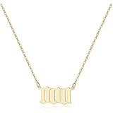 Tavuala Angel Number Necklace For Women, 18K Gold Plated 000 111 222 333 444 555 666 777 888 999 Necklace Numerology Jewelry