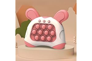 FRANKKLOLO - Quick Push Toy with Lights and POP-UP Patterns. Electronic Toy for Anxiety for Children and Adults. Fun Multiplayer Game for The Whole Family (Pink and White)