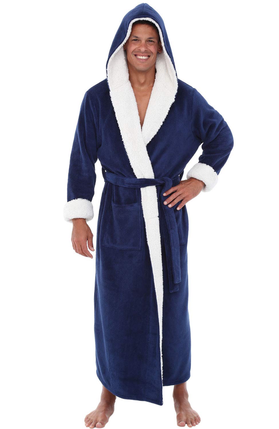 plush mens robe with hood