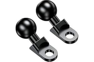 BRCOVAN 2 Pack, Aluminum Alloy Mount Base with 1'' TPU Ball & 10mm Mounting Hole, Angled Bolt Head Adapter Ball Base Compatible with RAM Mounts B Size Double Socket Arm