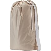 HOMEST XL Nylon Laundry Bag with Strap, Large Dirty Clothes Organizer, Easy Fit a Laundry Hamper or Basket, Can Carry Up to 4 Loads of Laundry, Beige