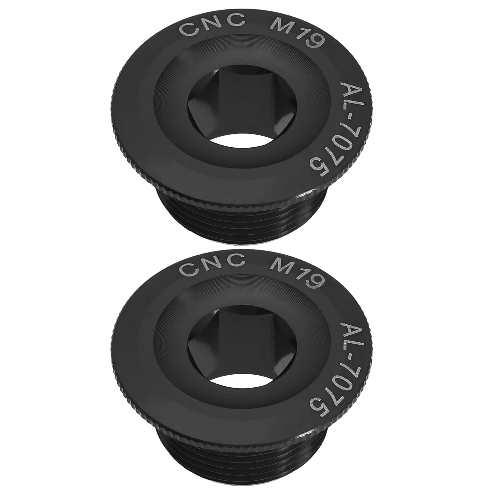 eMagTech 2pcs Crank Arm Fixing Bolt Black M19 for Mountain Bike Road Bike Fix Crankset Crank Chain Wheel Aluminum Alloy Material High Strength Fit for 19mm Crank Screw