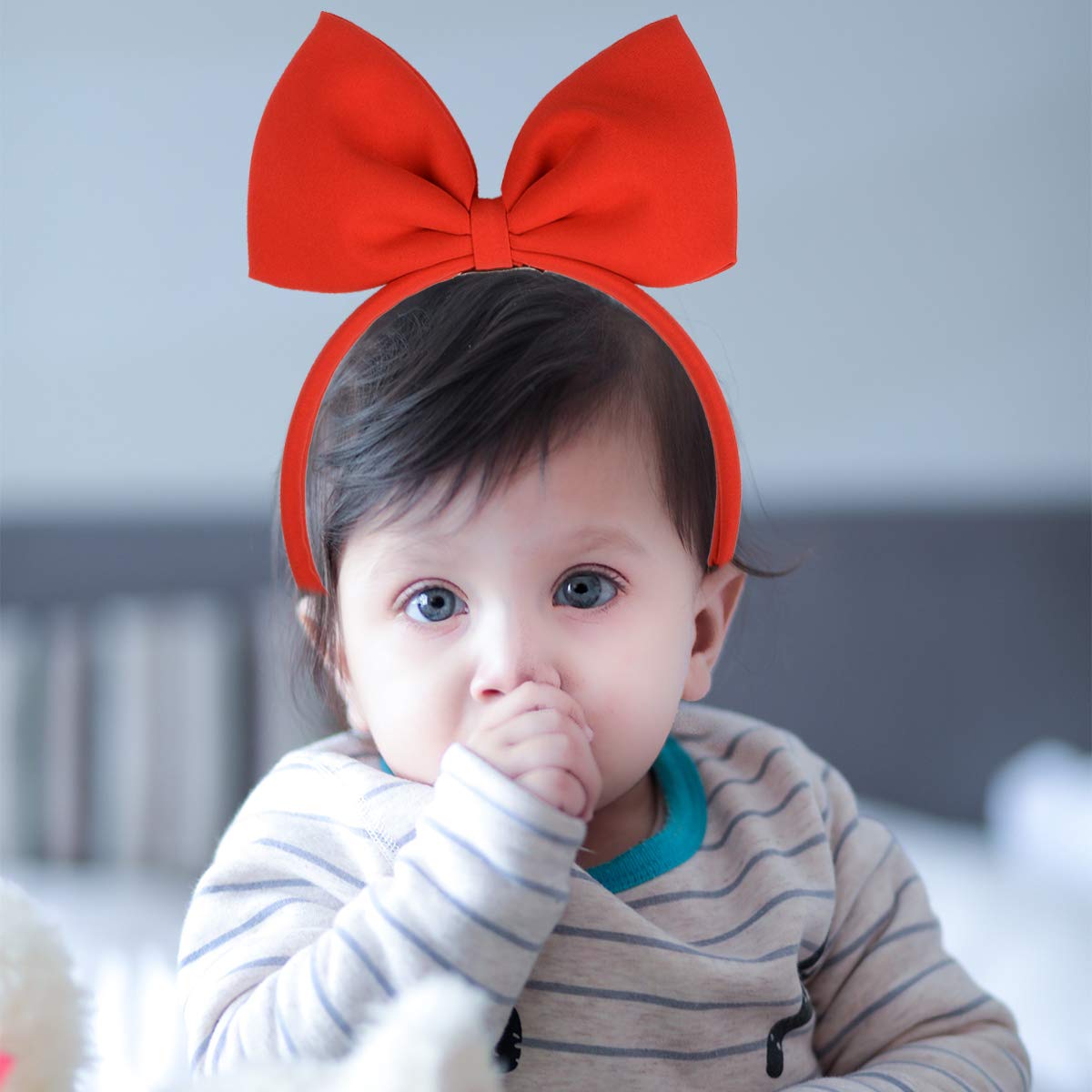 HoveBeaty Hair Band Bow Headbands Headdress for Women and Girls, Perfect Hair Accessories for Party and Cosplay (Red) : Beauty