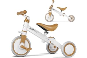 XJD 5 in 1 Toddler Bike, Tricycle for Toddlers 1-3 with Adjustable Seat Height, Removable Pedals, Ideal Balance Bike Birthday Gifts and Toys for Boys and Girls