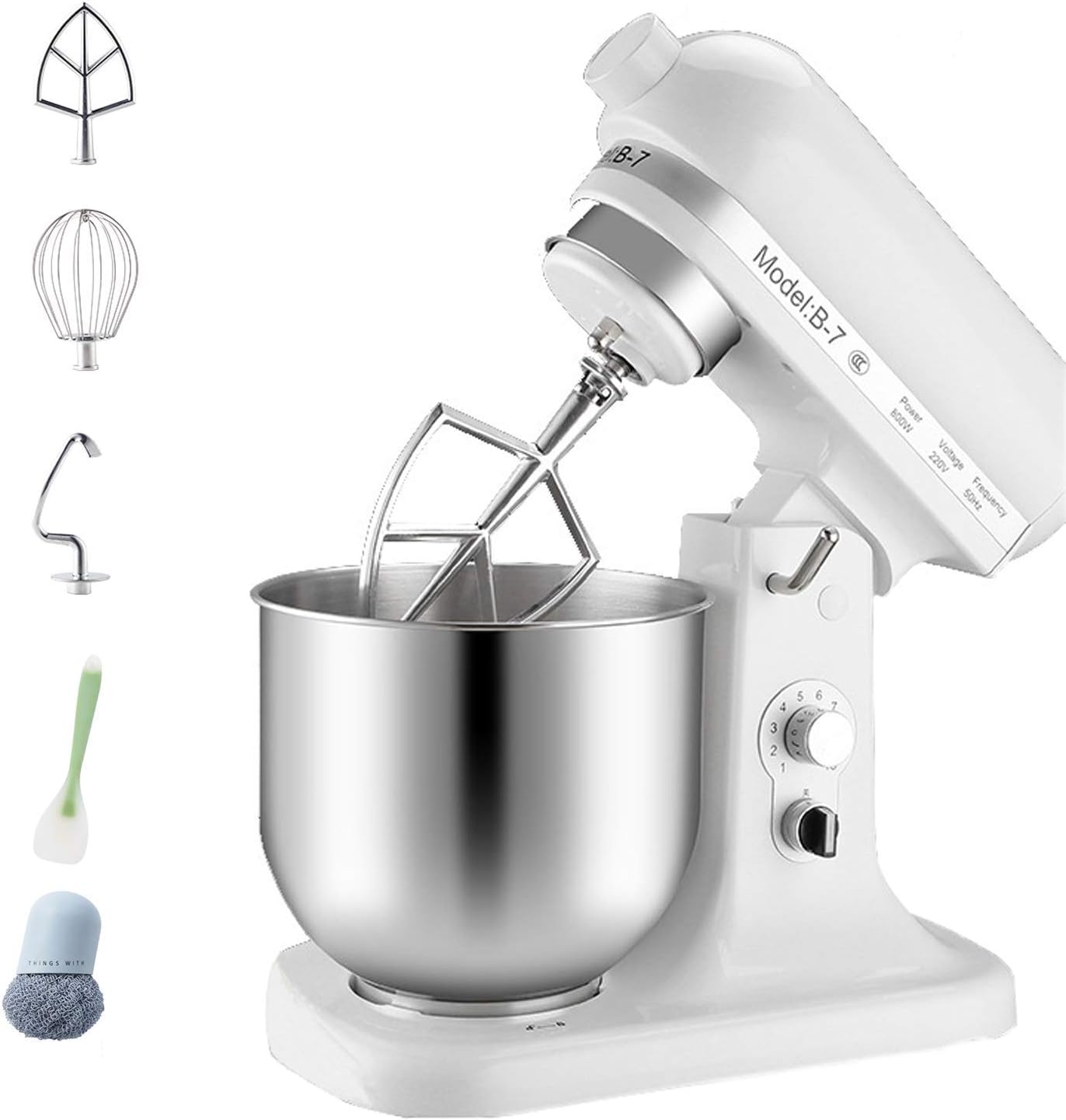 7L Food Mixer 10 Speed Stand Mixer for Baking, 800W TiltHead Kitchen Mixer with