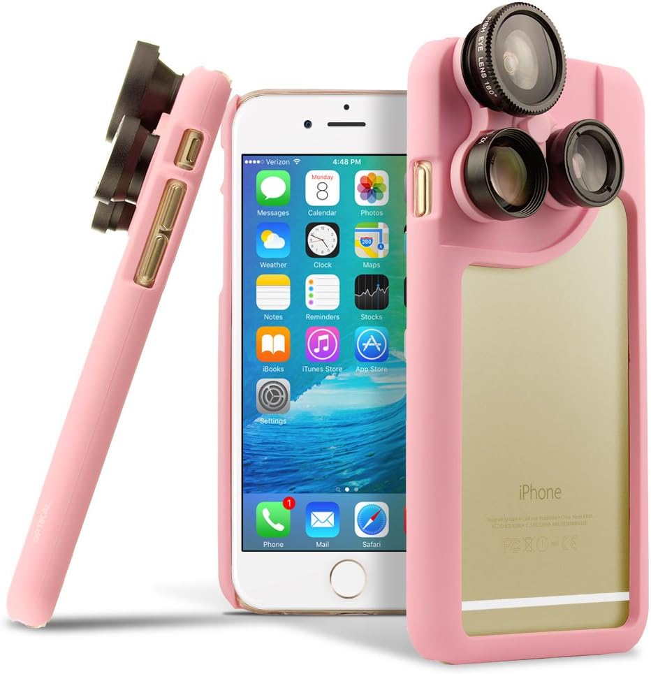 OPTIKAL 4-in-1 Lens Duo Camera Case for Apple iPhone 6 / 6s - Pink