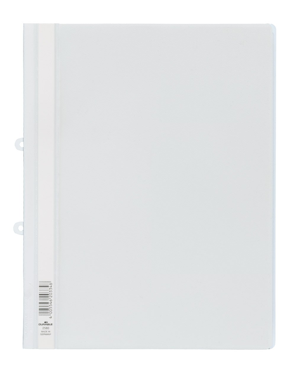 Durable Clear View A4 Document Folder White | Transparent Front Cover | Pack of 25 Folders | Perfect For Holding A4 Punched Documents