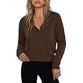 Totatuit Women Half Zip Up Cropped Lapel Sweatshirt Quarter Zipper Casual Long Sleeve Tops Fall Trendy Clothes