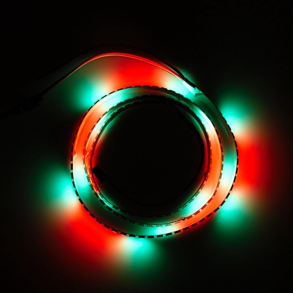 LED Strip light 5050 RGB Non-waterproof IP30 APA102C Addressable Flexible Pixel LED Strip 144 LEDs DC 5V White PCB 1M 3.2Ft TARGOPOP