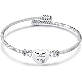 MFRZBVO Cremation Jewelry Wing Heart Urn Bracelet for Human Ashes for Women Men Memorial Keepsake Cuff Bangle Bracelet